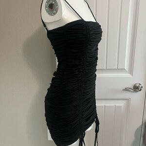 Elegant Black Ruched Dress
